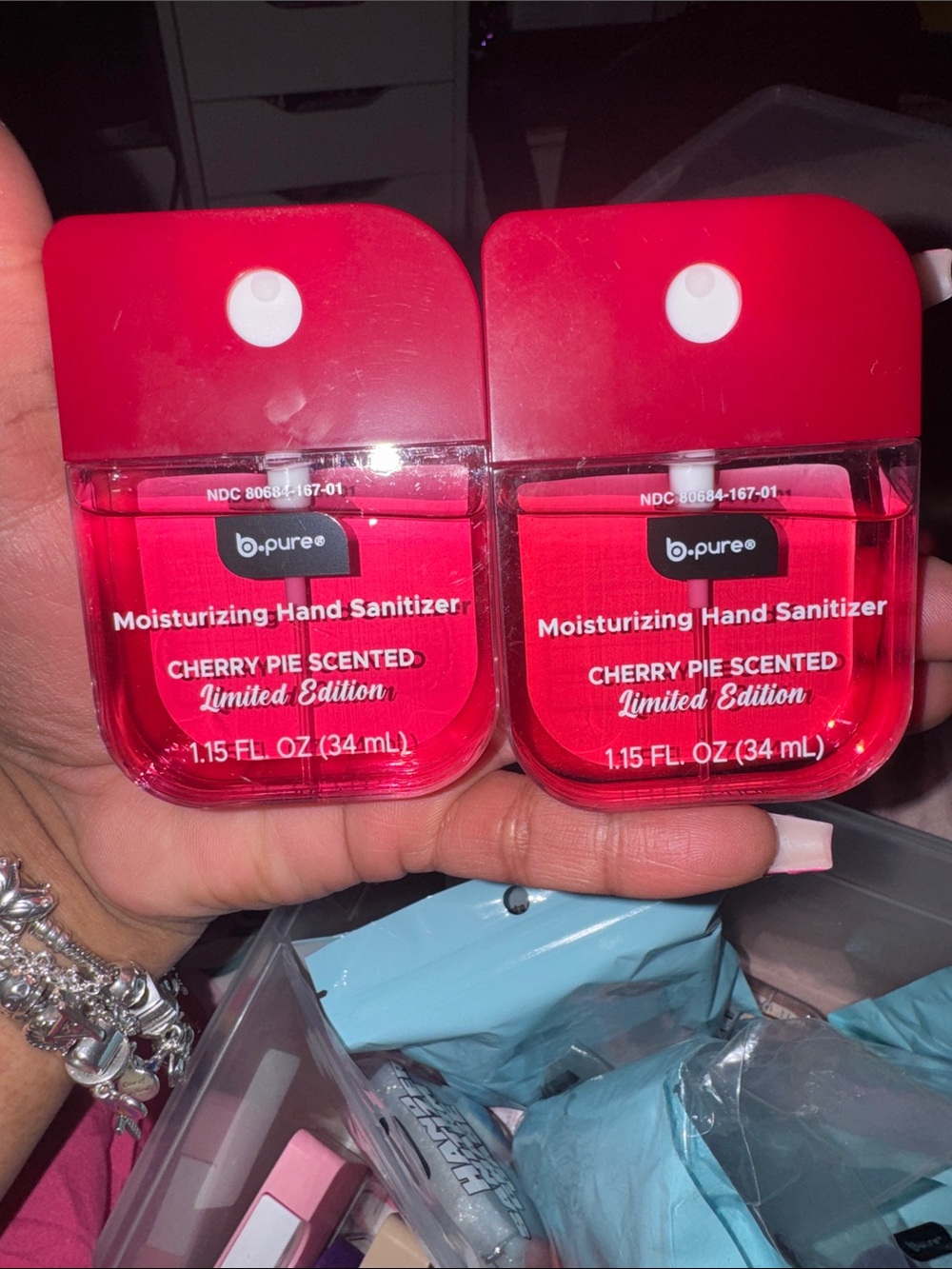 Cherry Pie Scented Moisturizing Hand Sanitizer - Red (1.15 fl oz) set of 2 - Picture 3 of 3